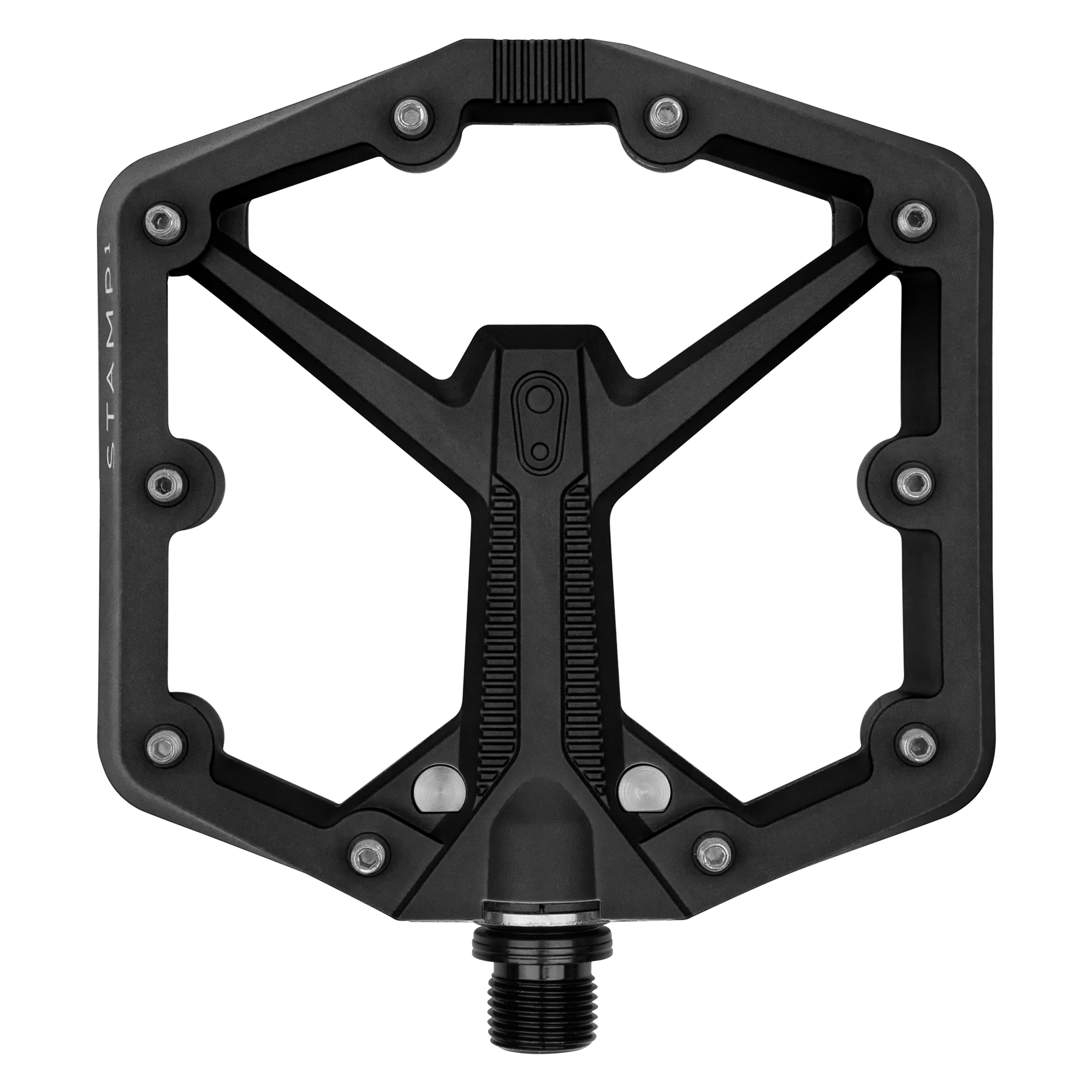Pedales planos Crankbrothers Stamp 1 Gen 2 Large negros detalle