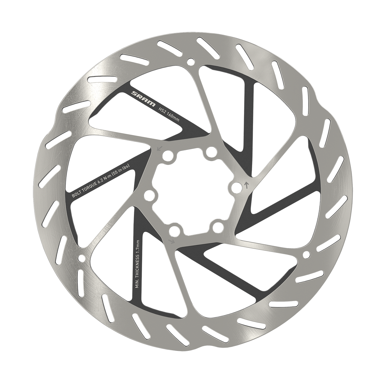 Disco de freno SRAM HS2 6 tornillos 160 mm detalle