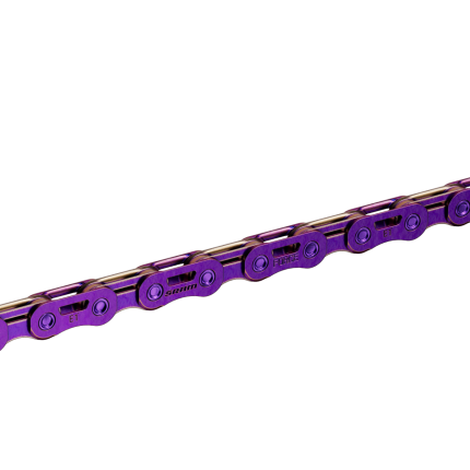 Cadena SRAM Force E1 Flattop morada 12v 126 eslabones vista 2
