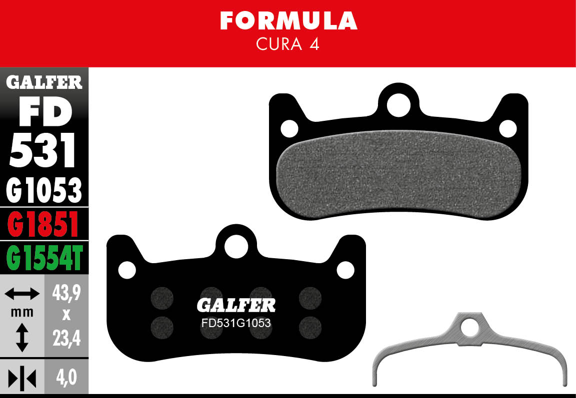 Pastillas de freno Galfer FD531 Formula Cura 4 detalle
